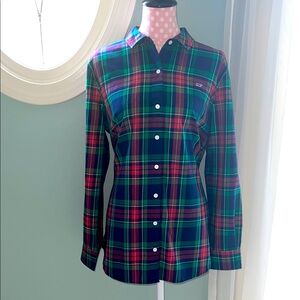 Vineyard Vines Green and Blue Plaid Button Down Shirt